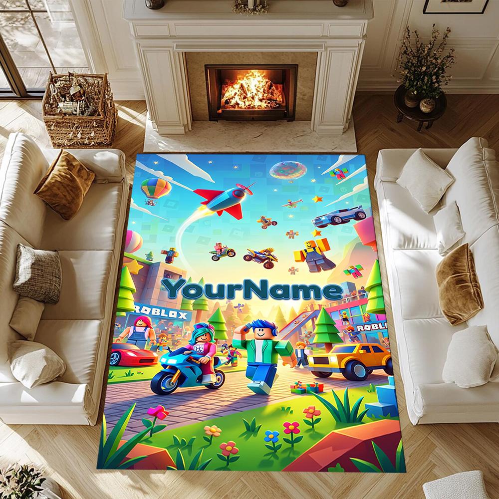 Roblox 397 Customized Name Area Rug Suitable for Decorate room Study room Balcony Playrooms Anti-slip Rug Office home decor