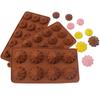 15-Cells Flower-Shaped Chocolate Mold 3D Cake Mold Silicone DIY Candy Dessert Mold for Kitchen Baking Decorations
