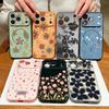 Flowers Leaves Pattern Case For iPhone 17 Pro Max Funda iPhone 16 15 14 13 Pro Max Magnetic For Magsafe Hybrid Slim Matte Cover
