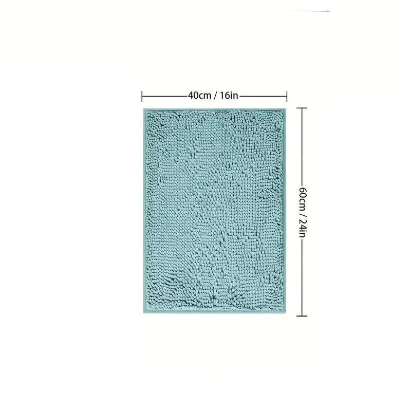 1pz 40*60cm Tappetino da Bagno Blu Morbido e Assorbente in Chenille - Antiscivolo e Asciugatura Rapida Tappeto per Doccia per Bagno di Casa - Lavabile in Lavatrice