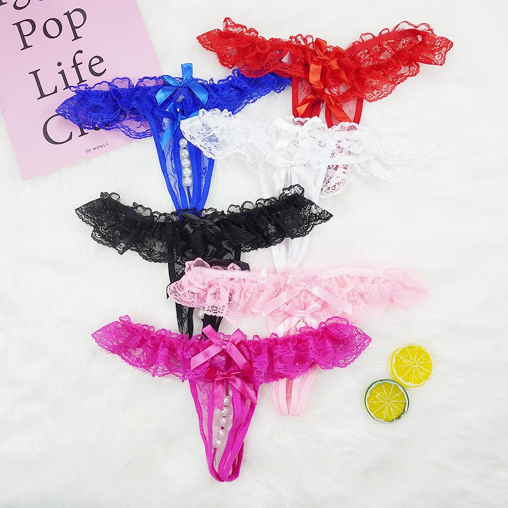 

Женские сексуальные кружевные стринги Ropa Интерьер Открытая вилка Бриф Леди Танга Жемчужный трусик Женские стринги G Взрослые игры