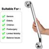1/2 Piece Bathroom Handrail, Safe and Accessible, Disabled and Elderly, Non Slip Toilet Handrail, Stainless Steel, Sturdy