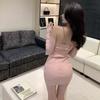 Women Off Shoulder Dress Sexy Bodycon Long Sleeve Night Out Dress