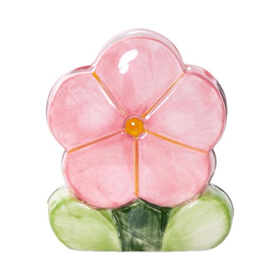 Ceramic Flower Pen Holder Cute Desk Office Storage Box Stationery Shelf Multifunctional Aesthetic Desktop Organizer for Makeup Tools Rulers Brushes