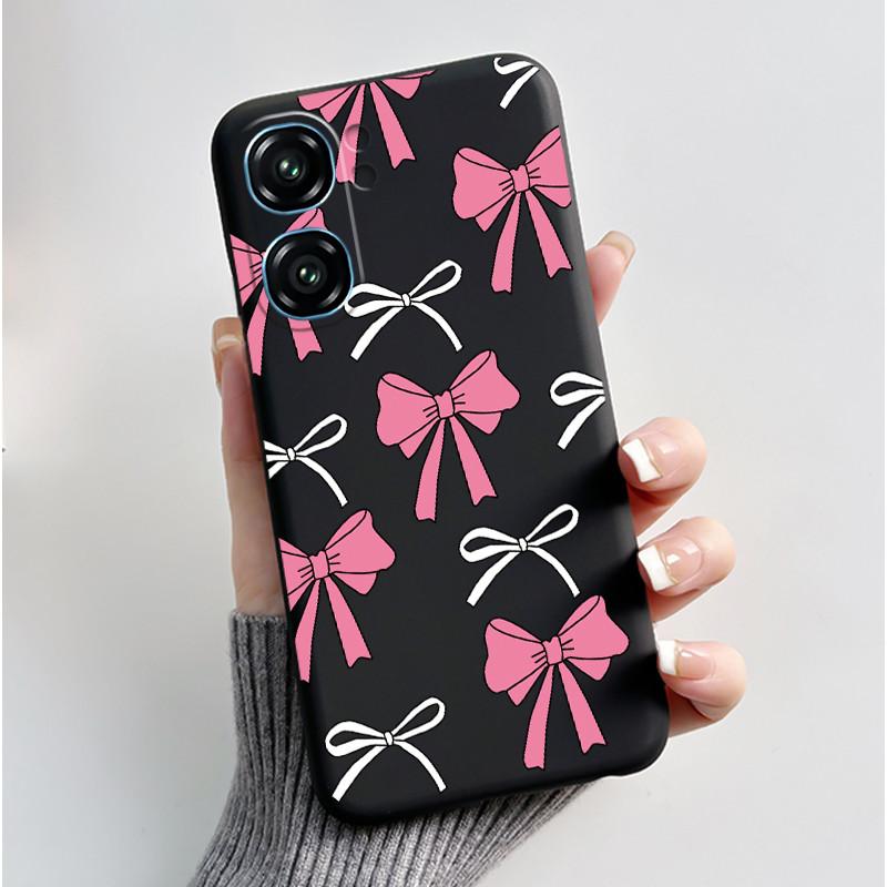 For Oukitel C58 Case Oukitel C58 Pro Cover Luxury Cute Love Rabbit Funny Pattern Black TPU Soft Silicone Protective Phone Case