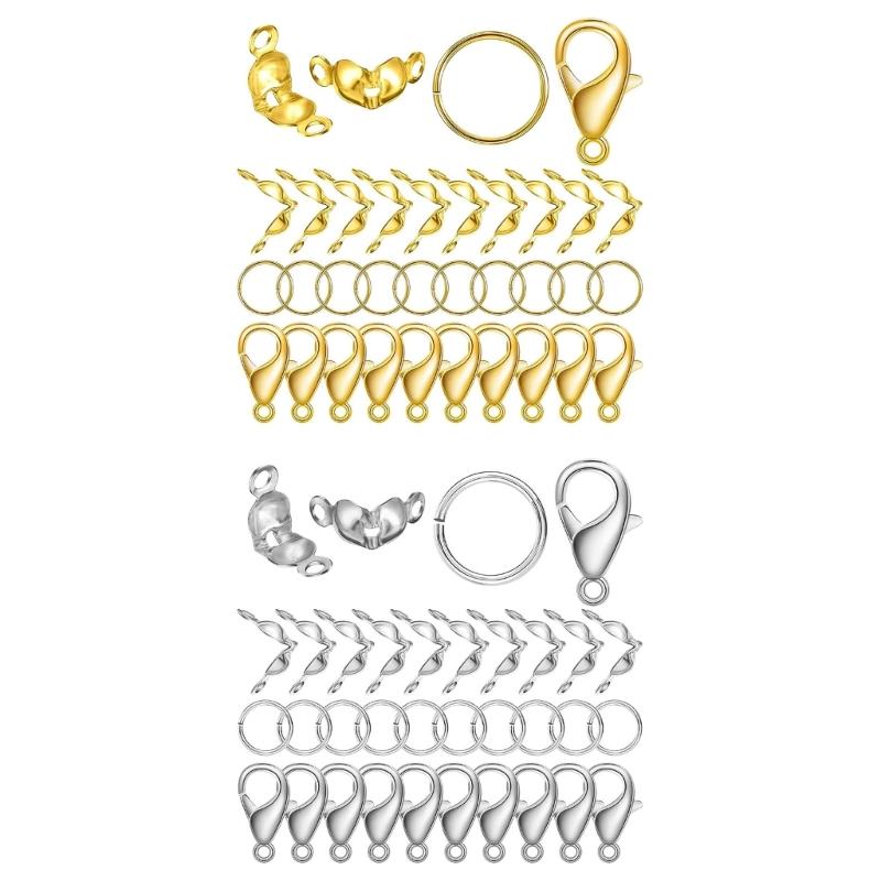 Set of 450 Lobster Claw Clasps Jump Rings Connectors Alloy Material Jewelry Making Tools Suitable for DIY Jewelry Making