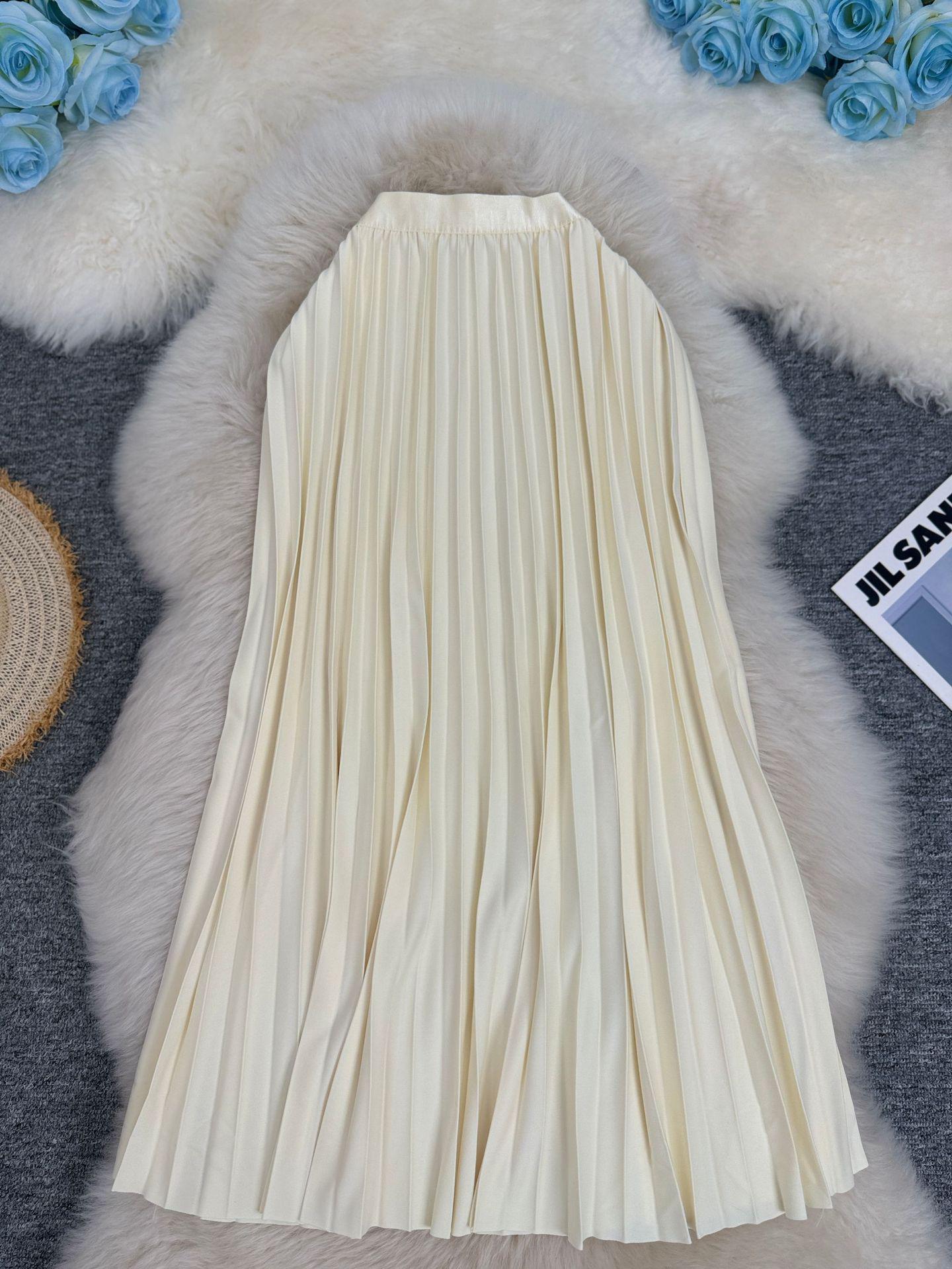 

Плиссированная юбка-миди А-силуэта Весна/Лето - Дышащая, Классическая, Универсальная для Юго-Восточной Азии и Африки One Size