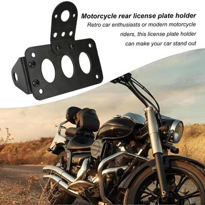 Motorcycle License Plate Mount License Plate Frames Mount Rear Bracket Frame Sturdy Alloy Vintage Tag Bracket For Most