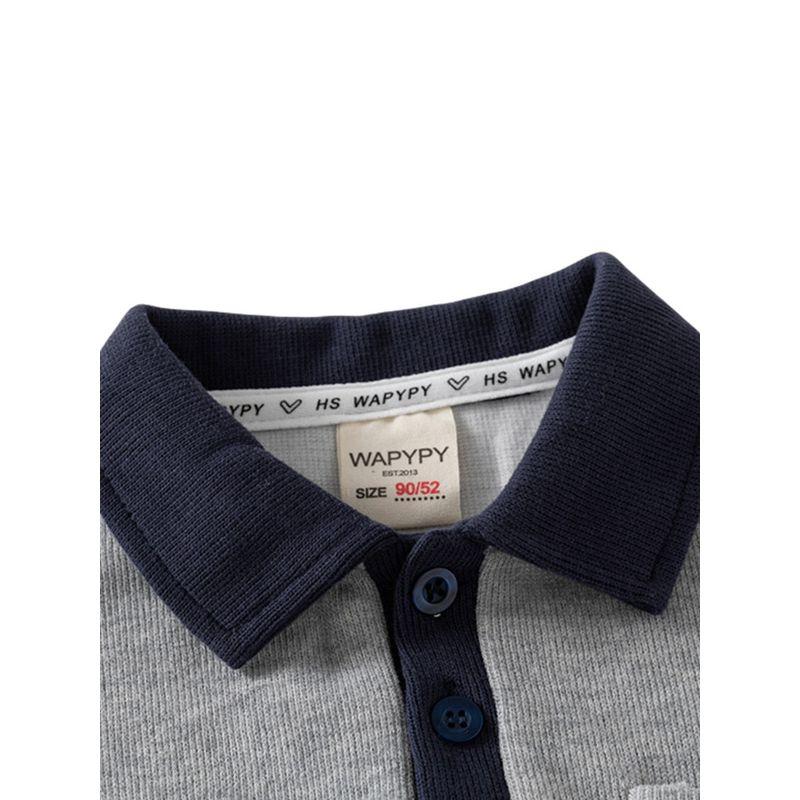 Kids Lapel Sweater Spring and Autumn Children's Clothing Boy's Square Collar Pocket Top K-style Baby Boy's Polo Shirt Pullover