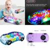 Electric Transparent Gear Led Light Music Car Model For Kids' Educational Toy Gift