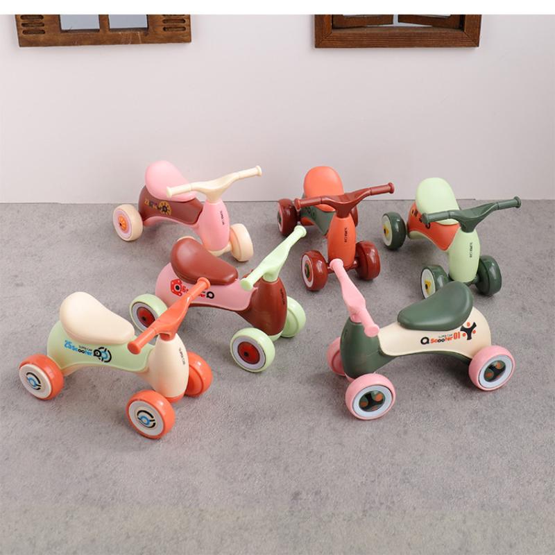 1Pc Mini Simulation Balance Car - Cute Four-Wheeled Baby Scooter Ornament, Creative Assembly Toy & Gift for Kids