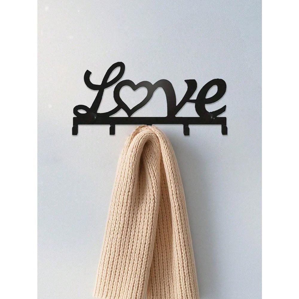 Black Metal Wall Mounted Key Holder Gothic Love Design Entryway Organizer Spooky Halloween Christmas Home Decor Living Room Gothic Gift