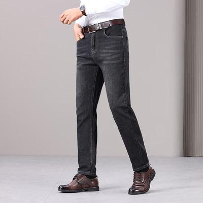 Yiliteng Men's Thickened & Fleece-Lined Straight-Leg Jeans