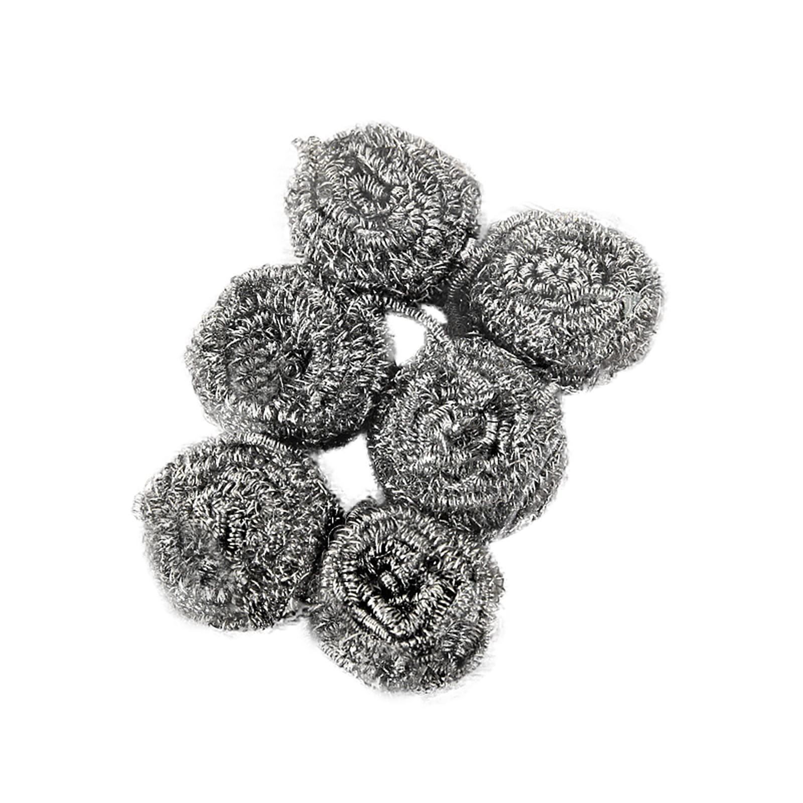 

6PCs Stainless Steel Sponges Scrubbing Scouring Pad Steel Wire Ball Scrubbers