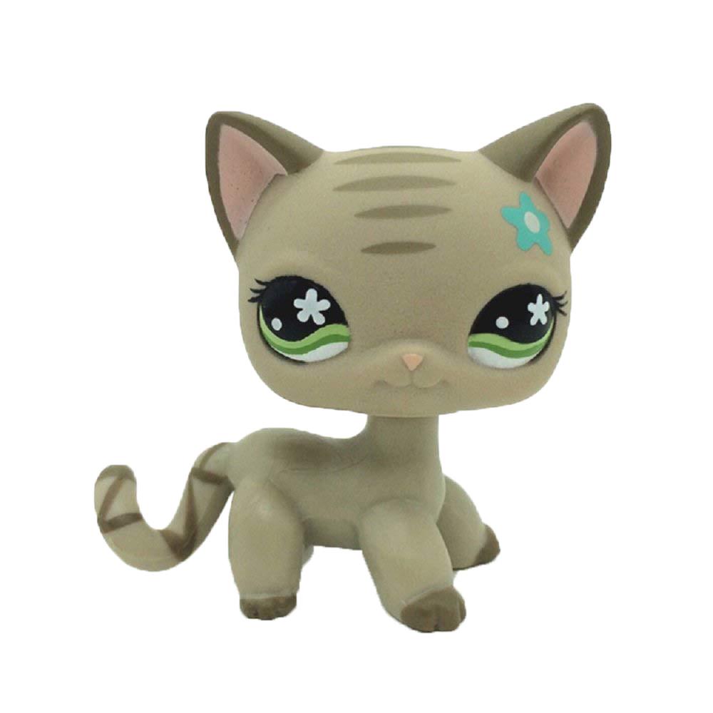 LL-Rare Littlest Pet Shop Figura játék krém barna barna rövid szőrű macskaszív arc macskák