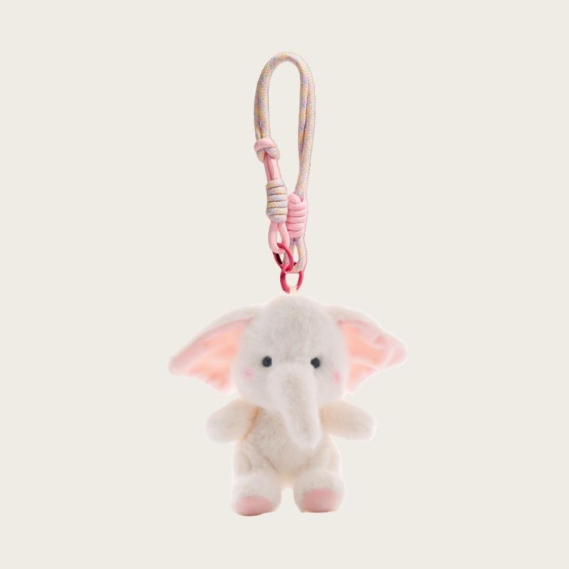 

Long-Nosed Elephant Plush Toy Keychain Cartoon Fun Companion Doll Schoolbag Pendant Trinket Pendant белый
