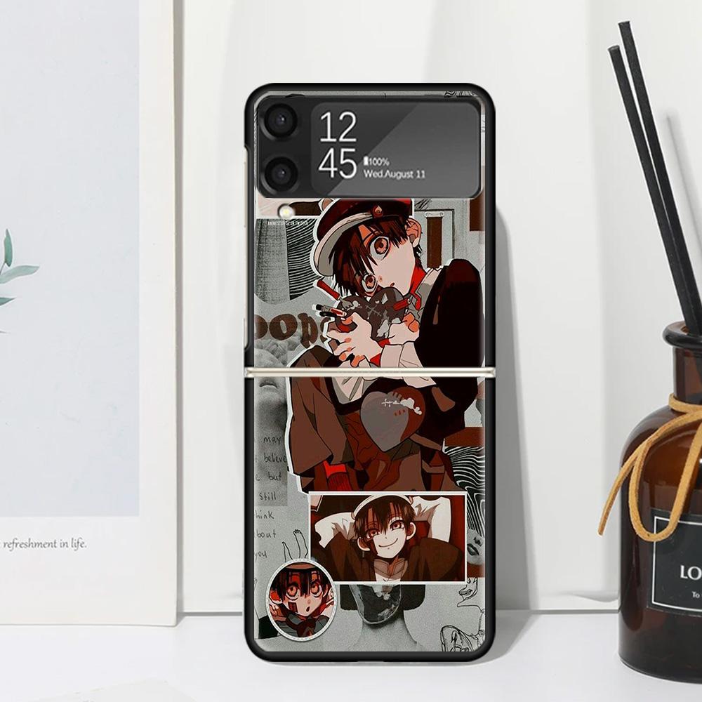 Anime Toilet Bound Hanako Kun Phone Case For Samsung Galaxy Z Flip Zflip 6 Flip6 5 Flip5 4 Flip4 3 Flip3 5G Art Fundas Black Cov