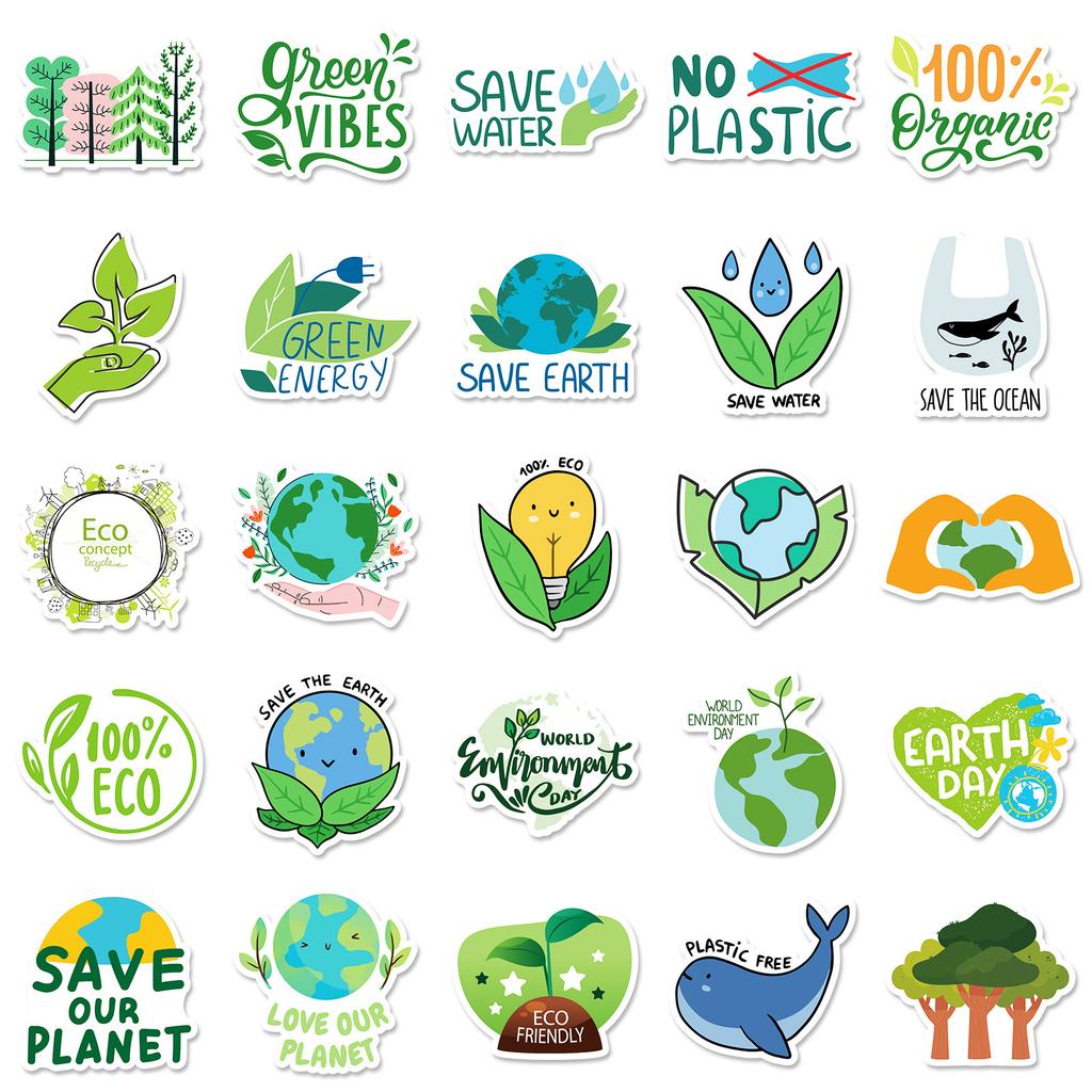 50 de bucăți de frază de protecție a mediului autocolant graffiti autocolant valiză autocolant de decor telefon mobil tabletă