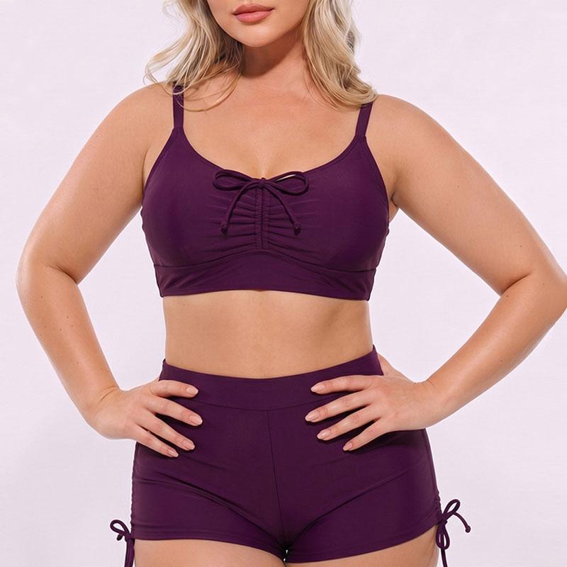 Sieviešu Lielizmēra Divdaļīgs Bikini Komplekts Vienkrāsains