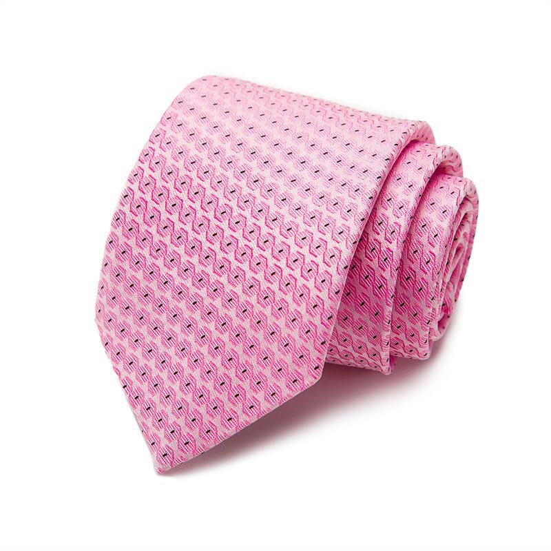 Men's 7.5cm Jacquard Polyester Striped Tie for Formal Business or Interviews