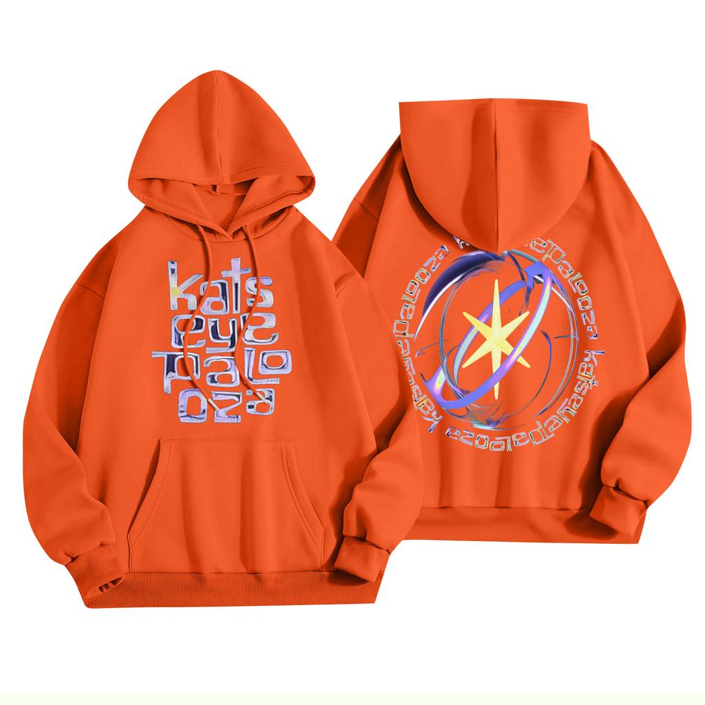 Unisex Fashion Lightweight Long Sleeve Pullover With Pockets Printed Hoodie