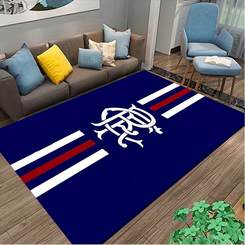 1pc Office Printed Area Carpet, Rangers FC Rug, Home Sofa Chair Mat For Christmas and Halloween Décor