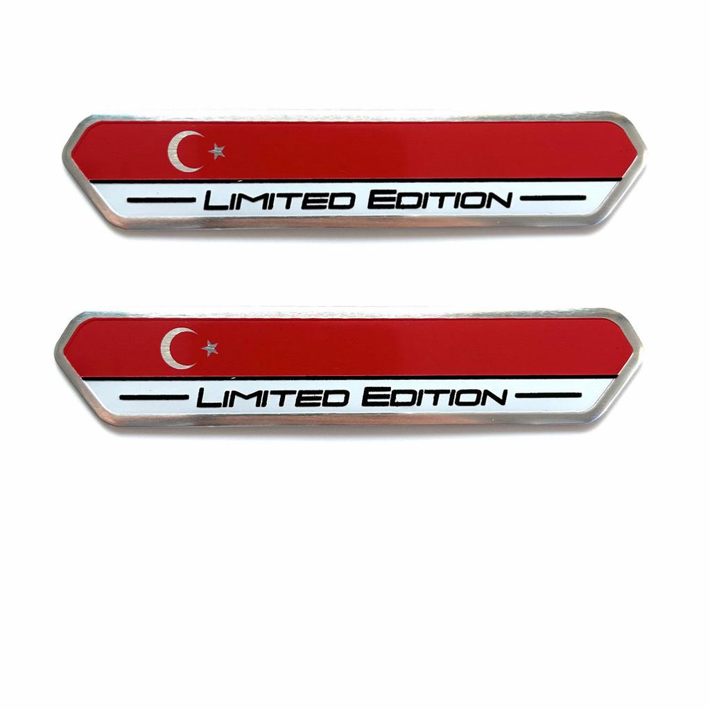 Limited Edition Türkiye National Flag Aluminium Adhesive Emblem Rear Trunk Badge Fender Sticker Body Decal Car Emblem