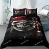 Skull Duvet Cover Queen Size Microfiber Vintage Sugar Skull Girl Day of The Dead Bride with Dark Color Roses Graphic Bedding Set