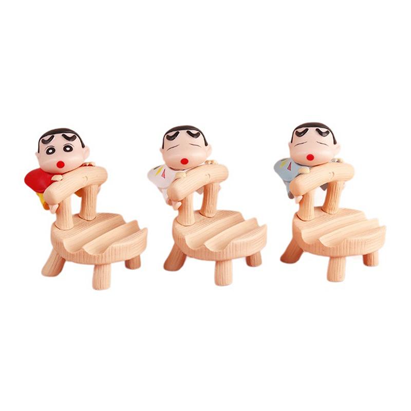 Cartoon Anime Crayon Shin-Chan Figure Phone Holder Lovely Phone Stand Phone Support Desktop Decoration Office Home Ornament