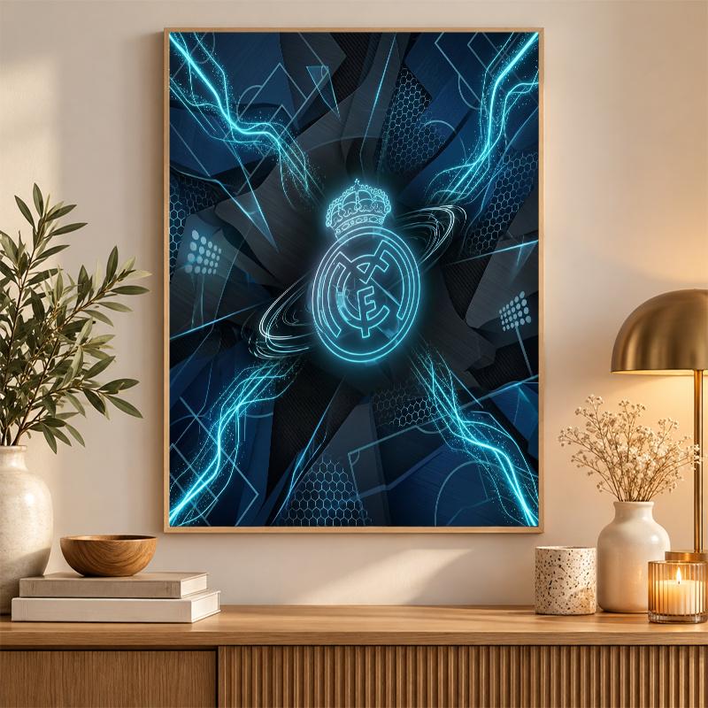 Real Madrid Diamantmalerei Set 5D Vollbohrer DIY Diamantmosaik Wandkunst Heimdekoration