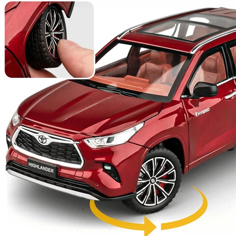 RE021:24 Toyota Highlander SUV Alloy Car Model Diecast & Toy Metal Off-road Vehicles Car Model High Simulation Collection Kids Gifts