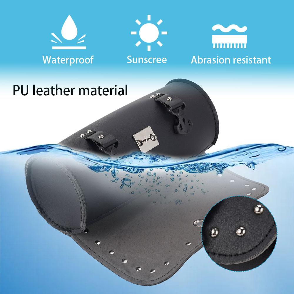 Motorcycle Handlebar Bag Side Bag Tool Bag Faux Leather Waterproof Saddlebag Side Pannier Hanging Bag Head Bag Tail Bag Black