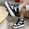 Mode 2024 Neue Laufschuhe Damen High Top Dicke Sohle Bequeme Sportschuhe Outdoor Einfarbig Damen Casual Skateboard Schuhe