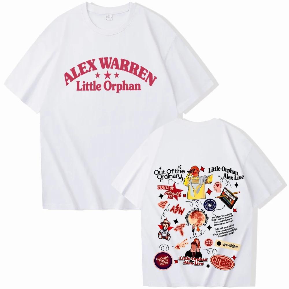

Футболка Alex Warren Tour 2026 Мужская Женская Харадзюку Короткий рукав Круглый вырез Повседневная рубашка Хип-хоп Уличная одежда Оверсайз Футболка 4XL
