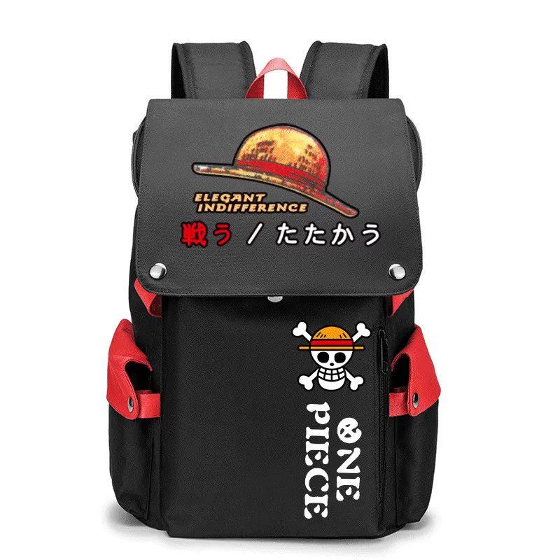 One Piece Luffy Anime Backpack: Large Capacity for Boys and Students (Elementary To High School), Korean Style