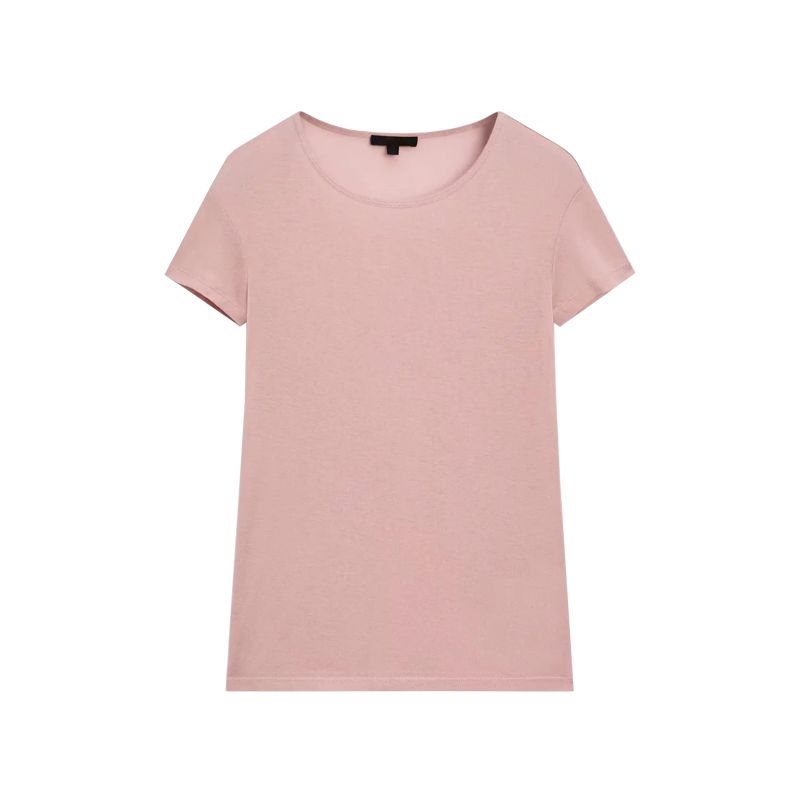 MD Spring New Temperament Wild Slim Fit Comfortable Plaid Cotton Rib round-Neck Short Sleeve T-shirt 6204511