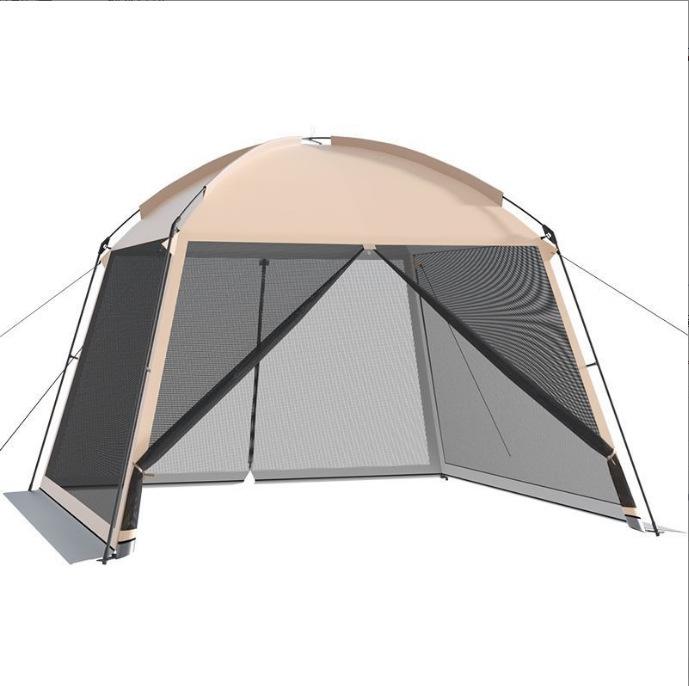 Portable Outdoor Mesh Gazebo: Large Sunshade Tent with Mosquito Net for Beach or Camping