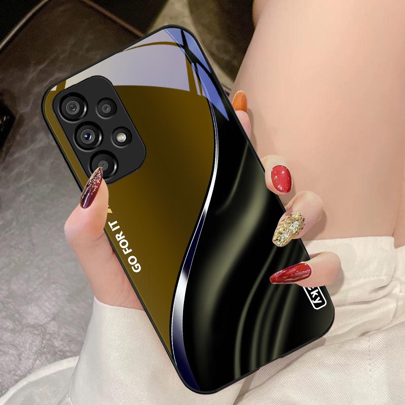 Coffee Brown Lucky For Samsung Galaxy Note 8 9 S10 Plus S20 S21 FE S23 Ultra A70 72 73 50 51 52 53 Tempered Glass Phone Case
