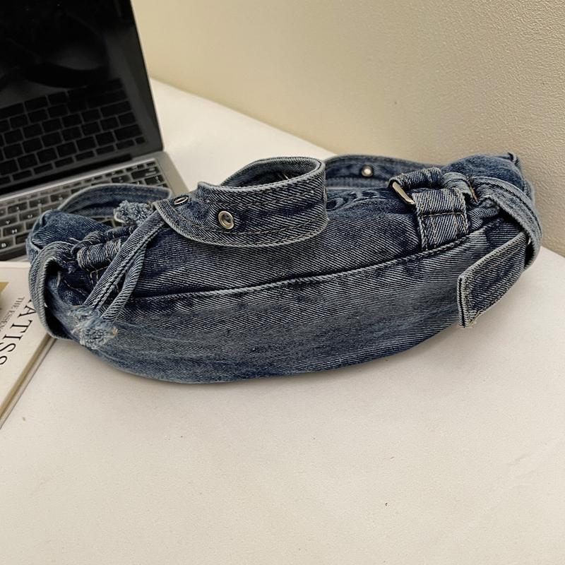 Large Capacity Commuter Tote Bag Women's Denim Shoulder Crossbody Bag