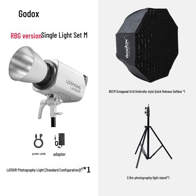 Godox LA150R LED Video Light with 80cm Octagonal Softbox