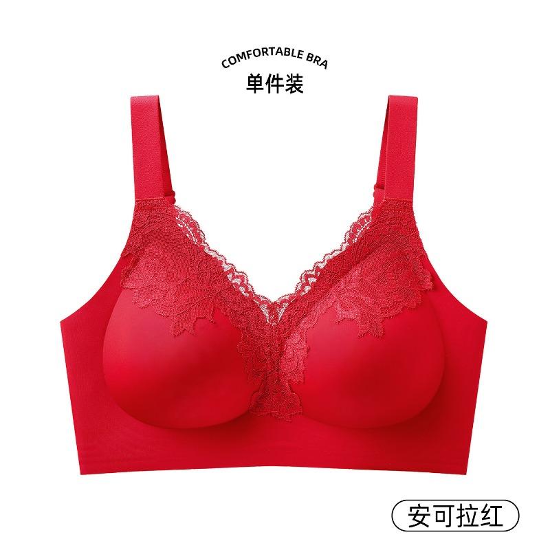 Women Plus Size Lace Bra No Underwire Push Up Support