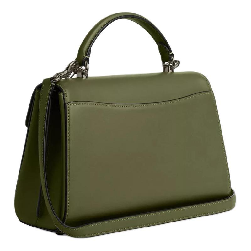 Coach Eliza 27 Detachable Shoulder Strap with Magnetic Snap Buckle Fine Calfskin One-Shoulder Crossbody Handbag Large Women's Army Green