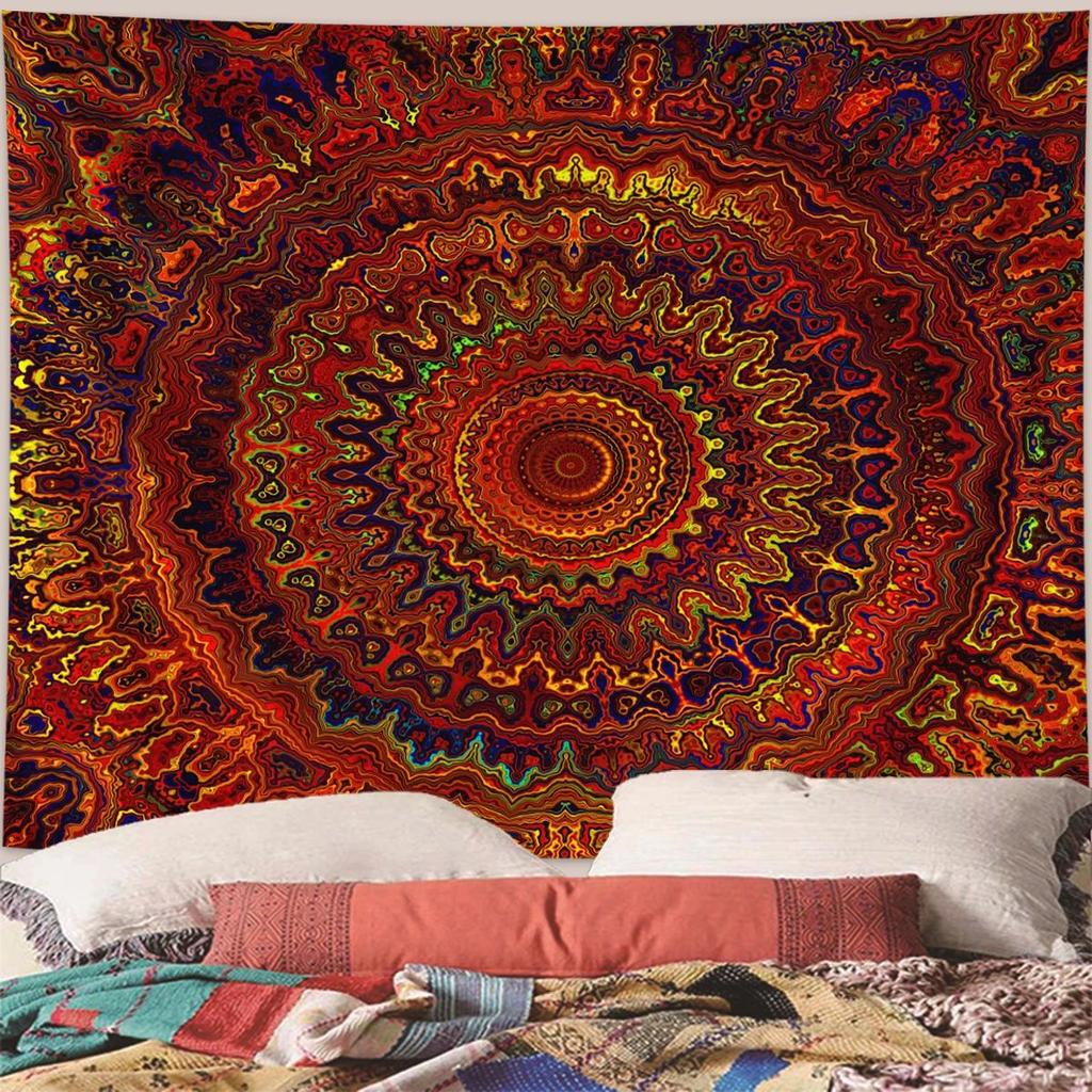 VIKAMA Wall Decor Mandala Spiritual Bedroom Decor Mural Decor Wall Hanging Fabric Tapestry Banner Mandala Bohemian Style