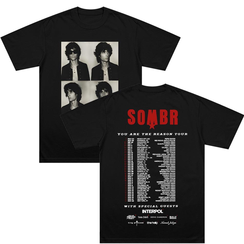 

Sombr You Are The Reason Tour T-shirt Vintage Graphic Ptint T Shirt Women Men O Neck Short Sleeve Casual High Quality Cotton Top XS чёрный