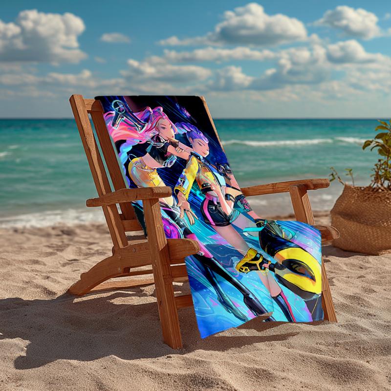 KPOP Hunter Fashion Beach Towel: Ideal for Summer Adventures Soft, absorbent and quick drying suitable for swimming and bathing