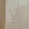 Silver Water Drop Wave Necklace Light Luxury Niche Sweet Cool Wind Women Light Luxury High-end New Collarbone Chain