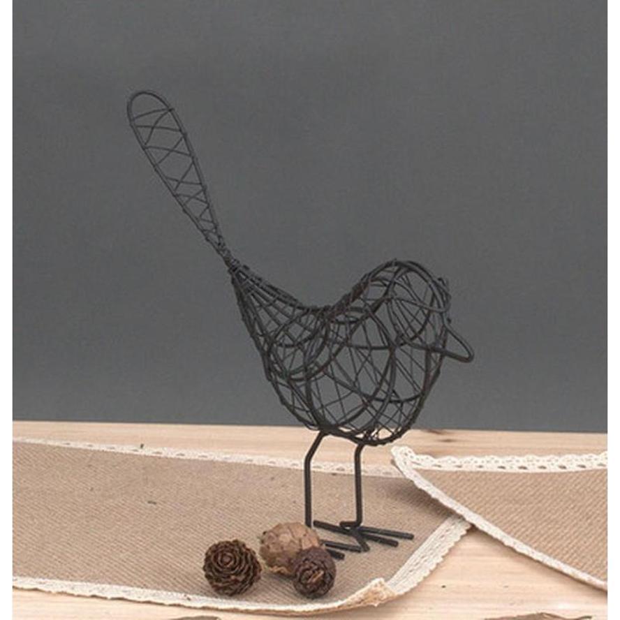 New Minimalist Iron Hollowed Out Bird Creative Foyer Living Room Decoration Home Wine Cabinet Decor Metal Bird Desktop Decor