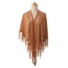 Elegant Lace Fringed Shawl Breathable Hollowout Designs Shoulder Wrap Perfect for Spring and Outdoor Activity Fashion