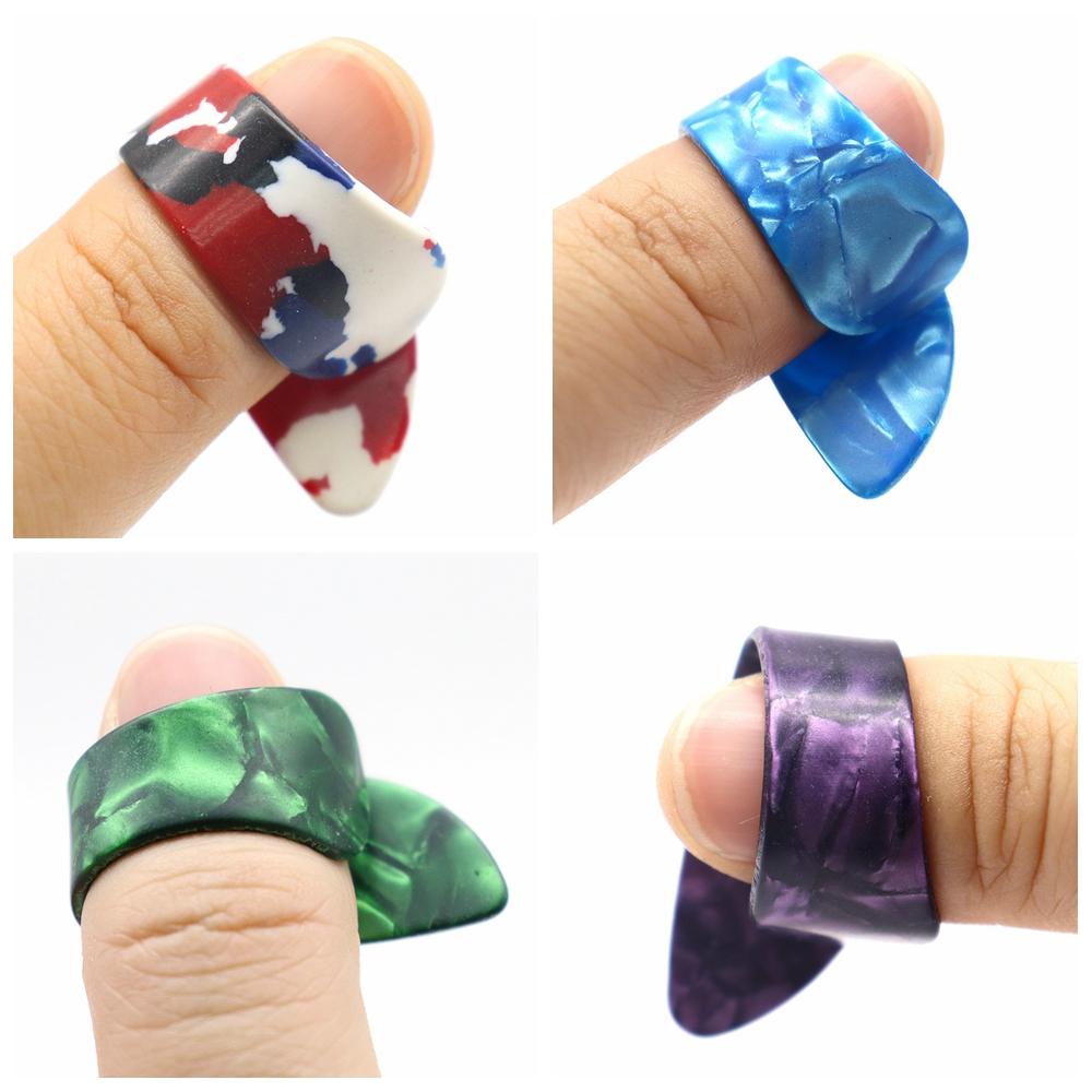 50Pcs100Pcs Celluloid Guitar Thumb Finger Picks Thumb Picks Finger Picks Flat Thumb Picks Color Random