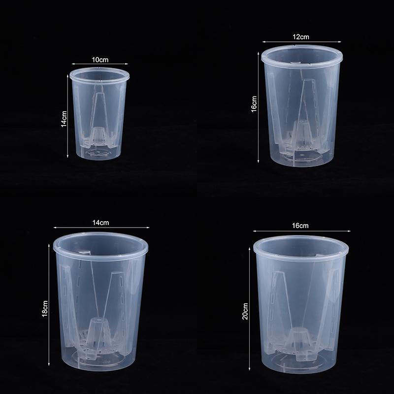Double Layer Self Watering Plastic Flower Pot Transparent Planter With Holes For Herbs Desktop Succulents Plants